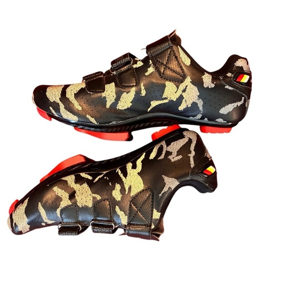 Speed Cycling Bicycle Road Bike Shoes Size 39 Black Gray Camo Camouflage - Picture 4 of 7